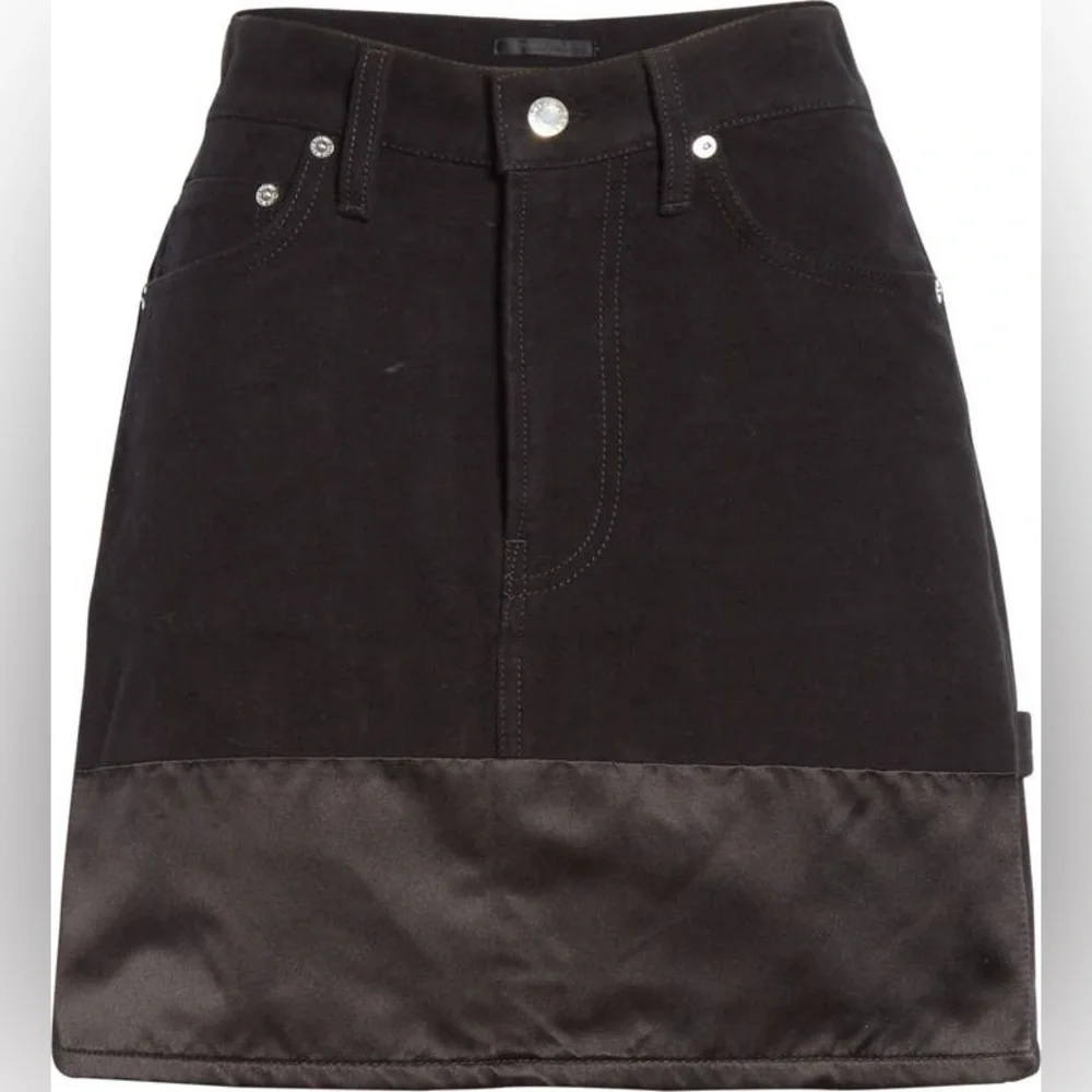 HELMUT LANG Black Femme Utility Moleskin Tuxedo Mini Skirt size 27 NWT - Picture 12 of 15